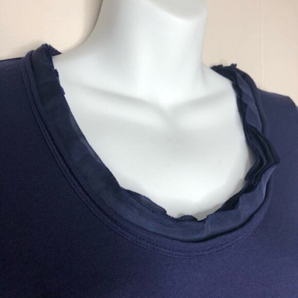 THEORY Navy Blue Top Womens Small Basics Timeless Normcore Corpcore Capsule Chic - Picture 2 of 7
